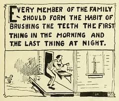 Every member of the family should form the habit of brushing the teeth
